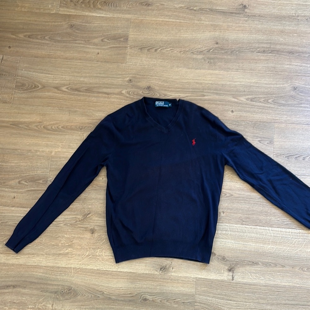 Polo Ralph Lauren Men’a Navy Blue V-Neck Sweater